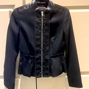 BCBG wool jacket with satin trim